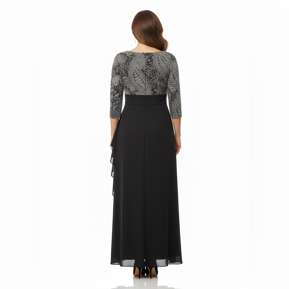 Sparkling Alex Evenings Black Long Sleeve Dress - Picture 5 of 5